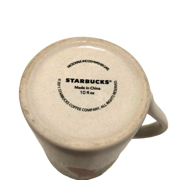 Starbucks Christmas Winter Coffee Tea Mug Bird Mittens 10oz  4.5"H 2011 White - Picture 3 of 3